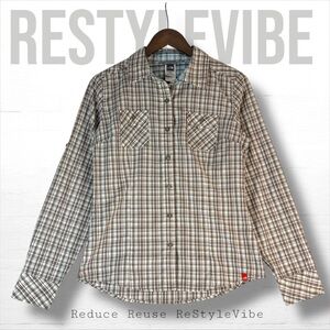 THE NORTH FACE Women’s Size M Shirt Plaid Long Sleeve Button Down Embroidered